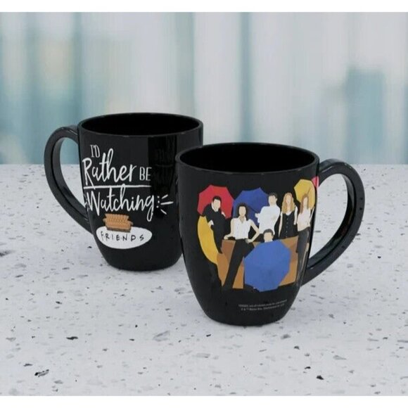 Friends TV Coffee Mug ZAK Cup Black Gift "I'd Rather Be Watching Friends" NEW ! - Picture 2 of 16